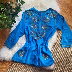 Beautiful blue embroidered blouse